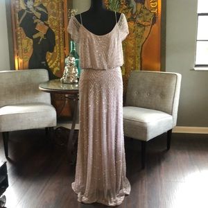 BHLDN Elegant Beaded Wedding Dress in Soft lilac